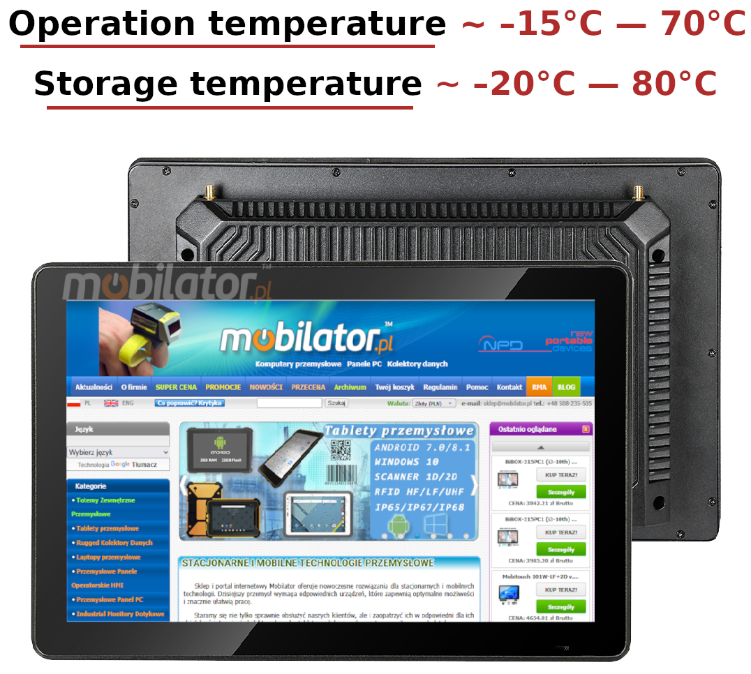 Resistance of the 15-I510 model to extreme temperatures