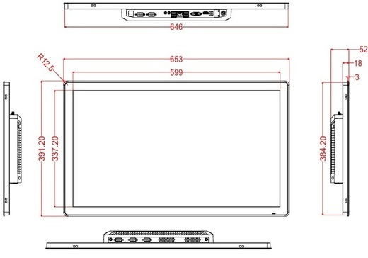 Solid, metal industrial panel PC with IP65 multimedia