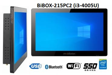 BiBOX-215PC1 (i3-4005U) v.8 - Industrial armored panel with IP65 resistance standard and WiFi with 128GB SSD disk