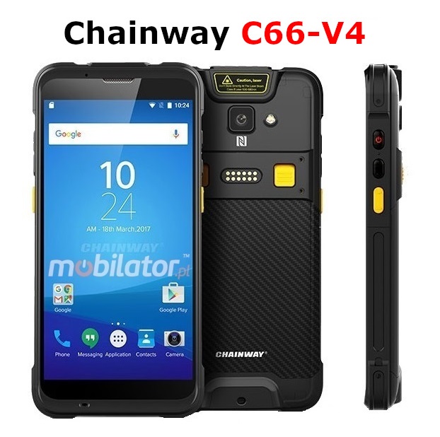 Chainway C66-V4 v.10 Shockproof Industrial Rugged NFC 4G IP65 Smartphone 2D barcode scanner Coasia UHF Indy Impinj R2000
