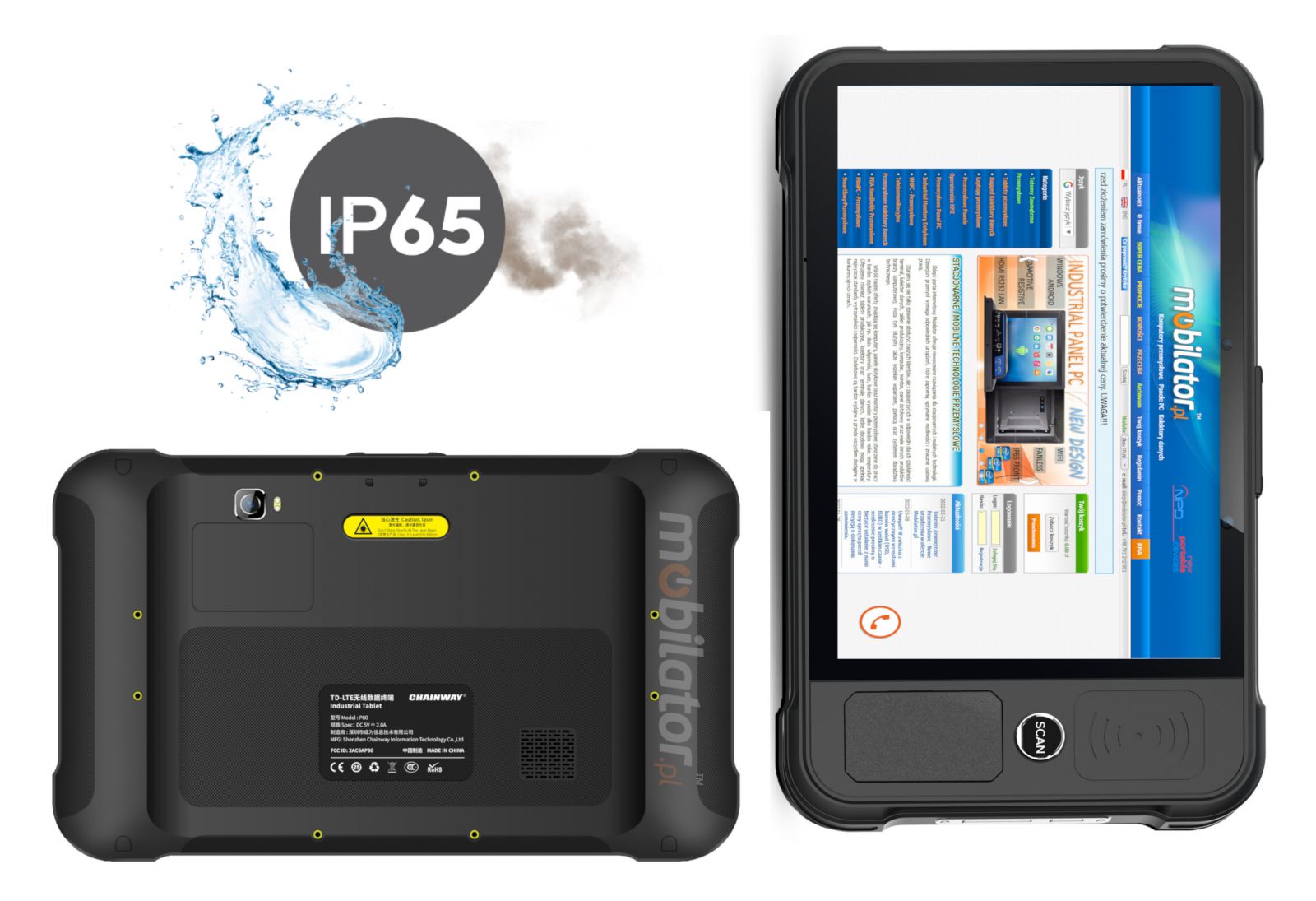 Chainway P80-PE v.2 has the standard IP65- waterproof dustproof