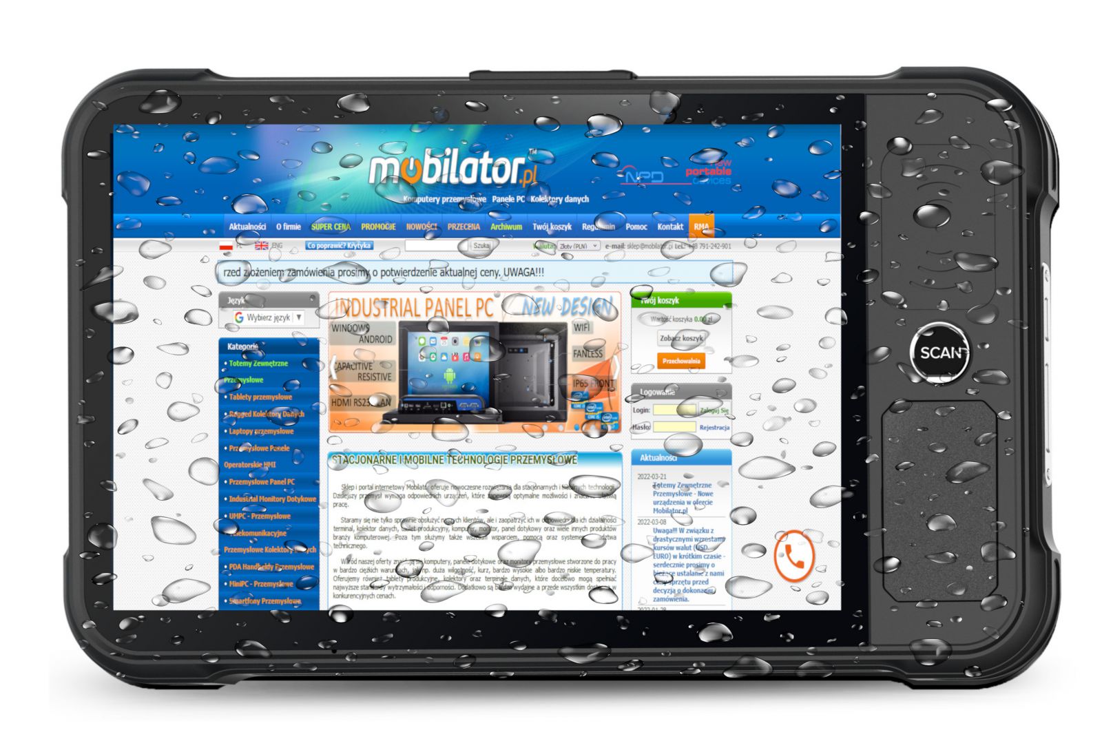 industrial rugged and resistant tablet P80-PE