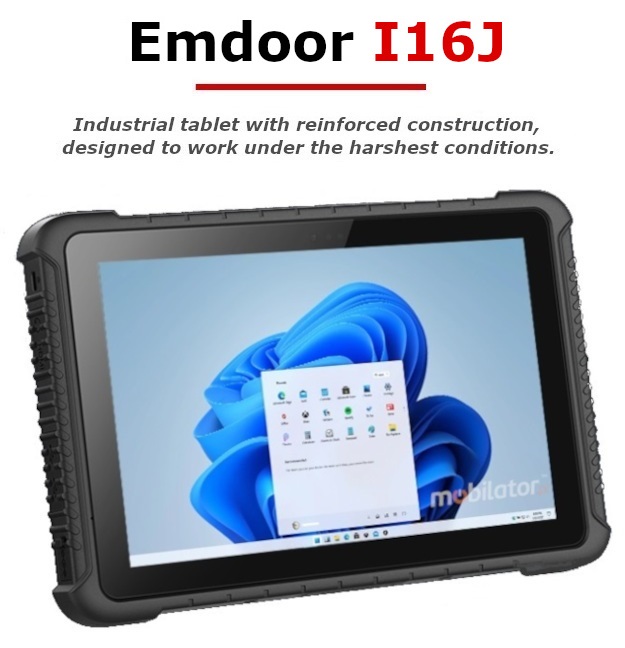 Emdoor I16J shockproof industrial Windows 11 4G LTE IP65 tablet