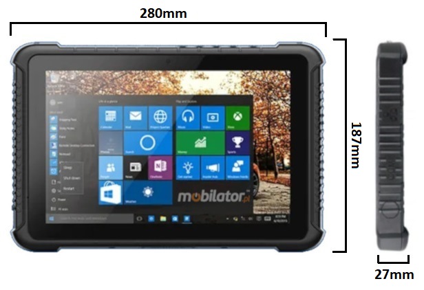 Emdoor I16J dimensions buttons resistant IP65 rugged tablet