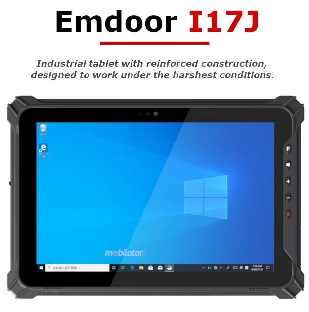 Emdoor I17J shockproof industrial Windows 11 4G LTE IP65 tablet