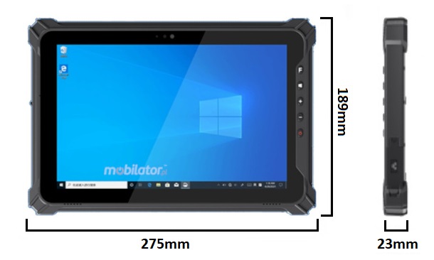 Emdoor I17J dimensions buttons resistant IP65 rugged tablet