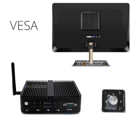 HyBOX H3-4LAN industrial miniPC with vesa handle