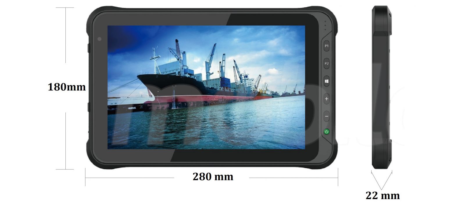 Emdoor I15HH v.16 - Drop-proof tablet with Windows 10 Home, BT 4.2, 4G, 128GB hard drive, 4GB RAM, 2D Honeywell and UHF code reader 