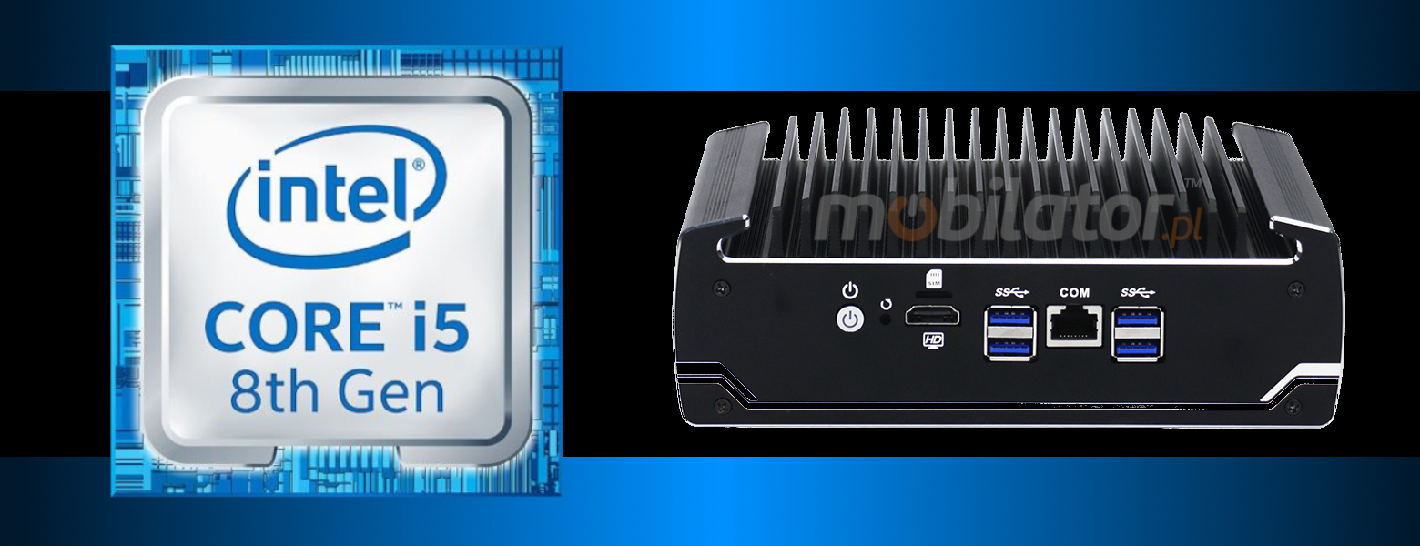 Wytrzymay miniPC z wydajnym procesorem czterordzeniowym Intel Core i5 8250U
