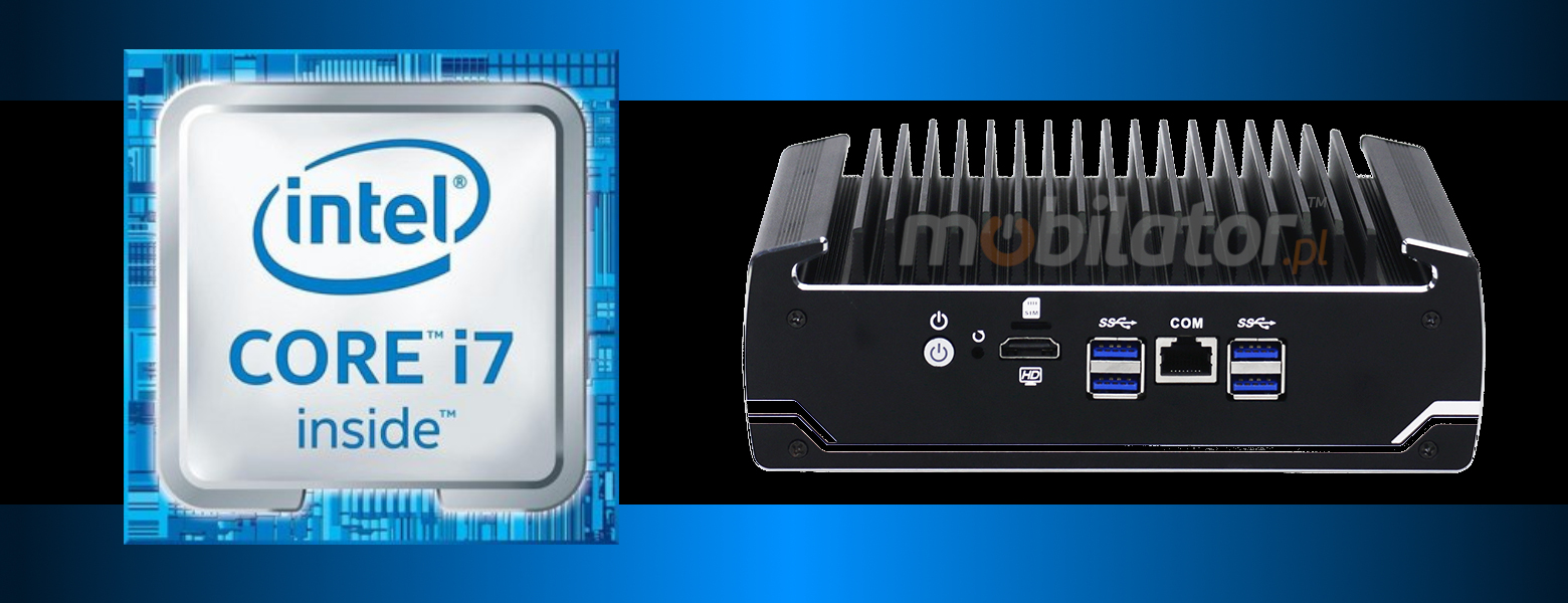 Wytrzymay miniPC z wydajnym procesorem czterordzeniowym Intel Core i7 8550U