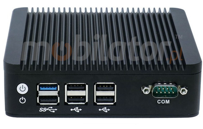 Wzmocniony mini Komputer Przemysowy Fanless MiniPC IBOX N3P - N3540 Barebone front panel com rs232 mobilator szybki 2 lan rj45
