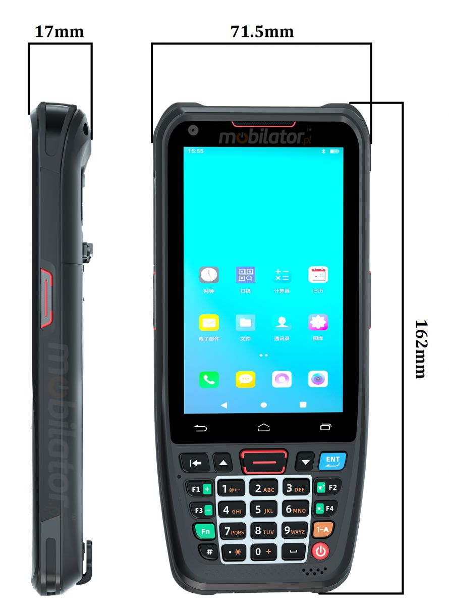 MobiPad L400N v.2 - Rugged data terminal, NFC module and 1D barcode scanner, IP66 standard, 2GB RAM, 16GB ROM 