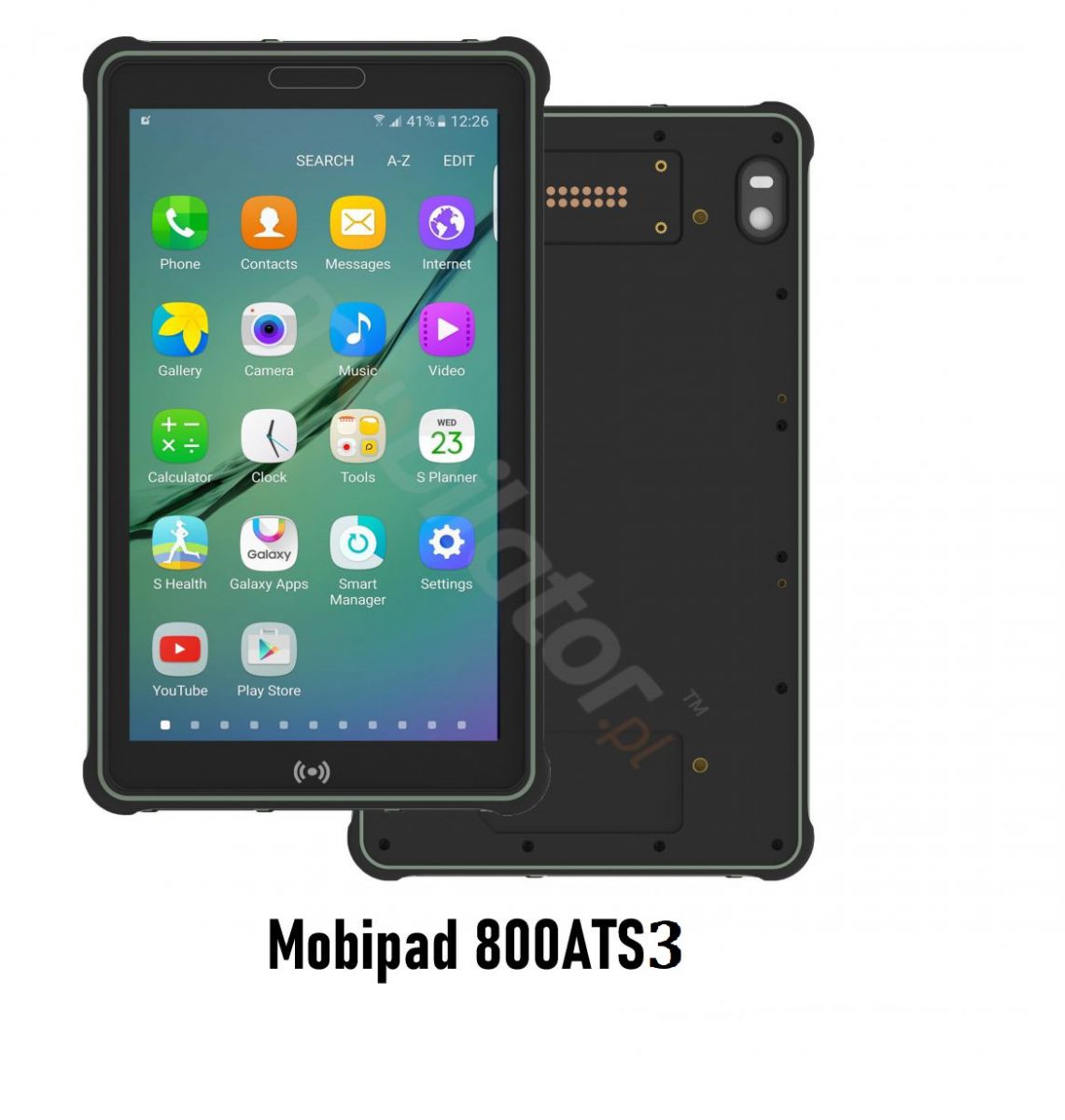 Industrial 8-inch rugged tablet with 128GB ROM disk and 6GB RAM memory, Android 7.0, 4G operating system, IP65 and NFC standards - Mobipad 800ATS3 v.1 