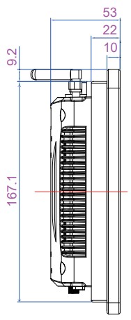 Mobitouch 101A-LF Przemysowy komputer panelowy  wymiary produktu