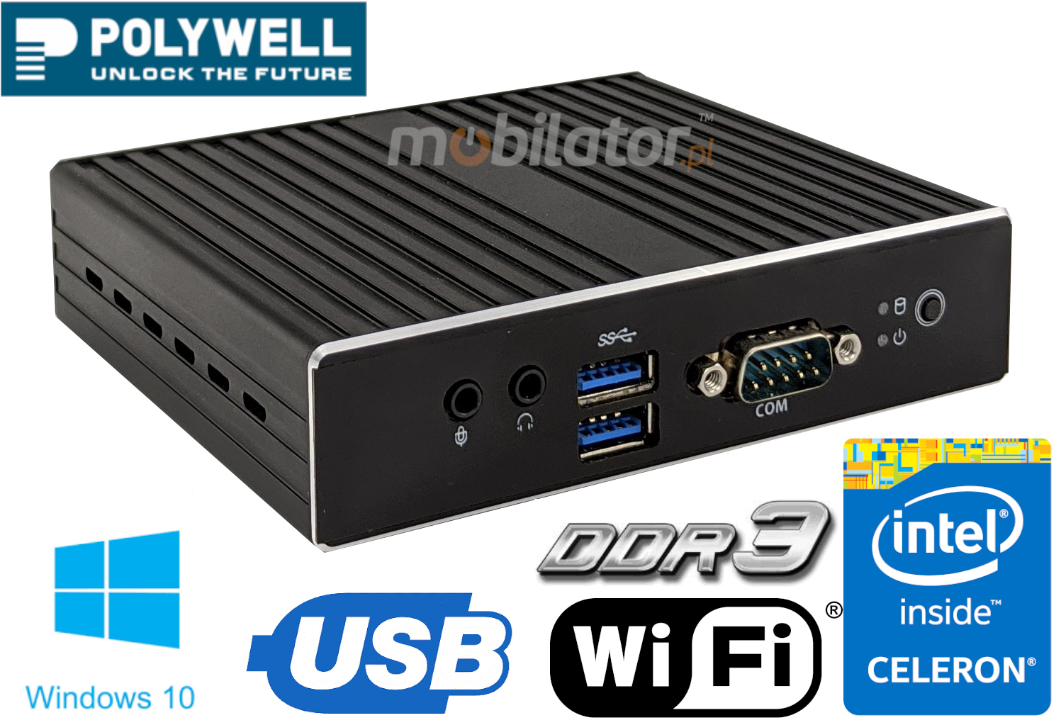 Polywell-Nano-N3350D  small reliable fast and efficient mini pc