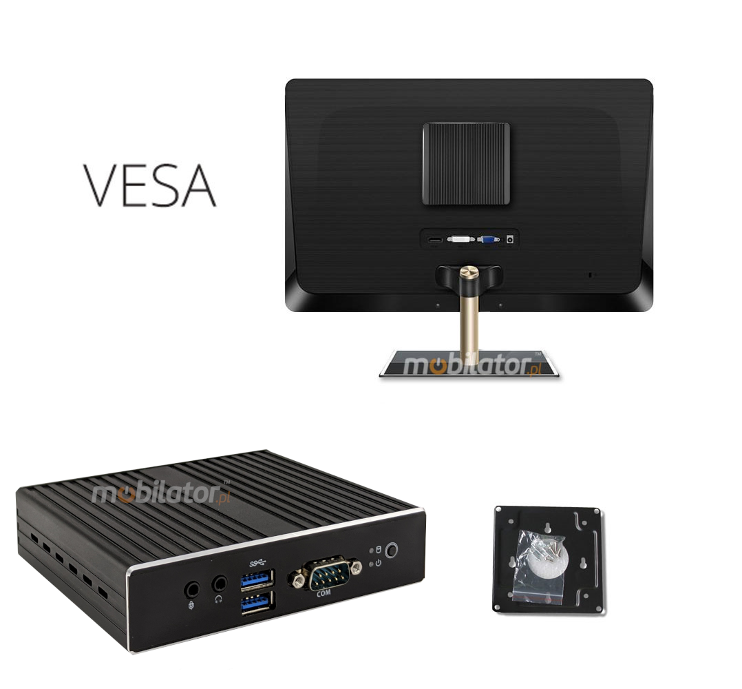 Polywell-Nano-N3350D  small reliable fast and efficient mini with vesa handle