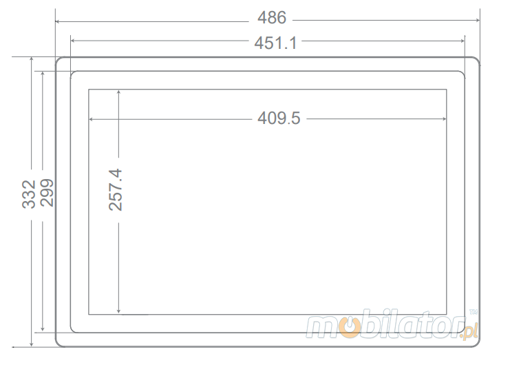 MoTouch 191 v.1 - TFT LCD 19-inch rugged industrial touch monitor - with IP65 standard on the front of the housing