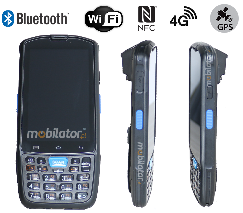 MobiPAD 7F – durable data collector with IP67 standard, resistant to low and high temperatures, equipped with a 2D barcode scanner, NFC, 4G, Bluetooth, Wifi, GPS, 4-inch screen