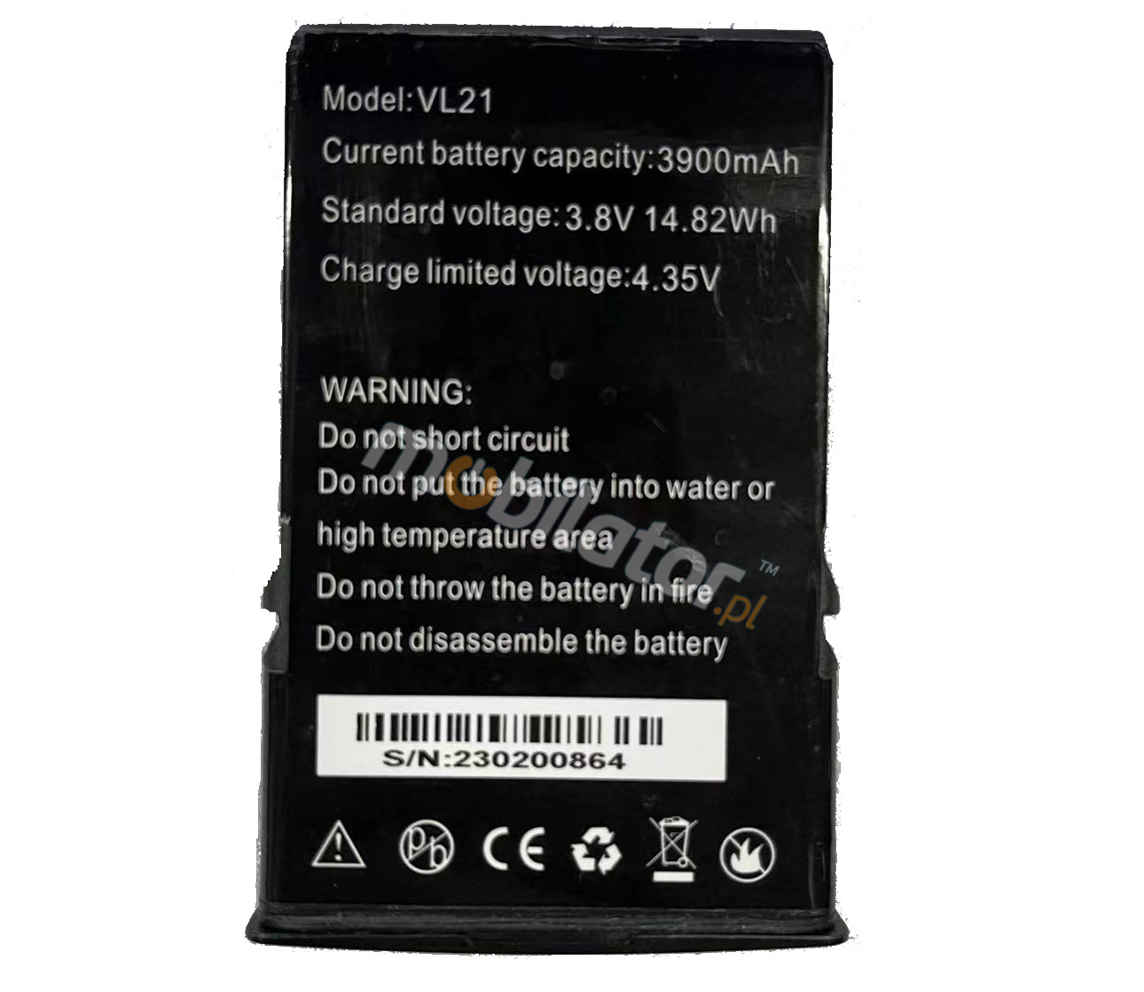 MobiPAD V20 - Main battery 3900mAh