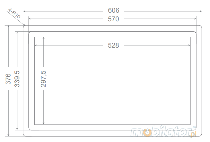 MoTouch 238 -  Industrial Monitor with IP65 on front cover capacitive 238 LCD TFT mobilator.pl New Portable Devices DVI VGA HDMI