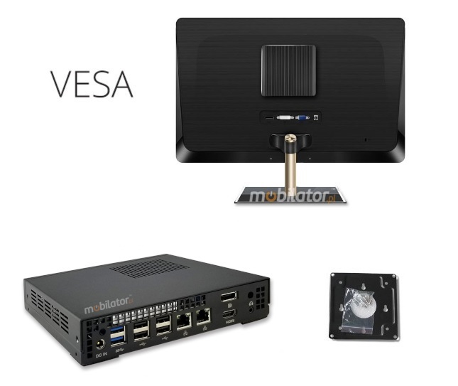 Polywell-H310AEL2 Pentium industrial miniPC with vesa handle