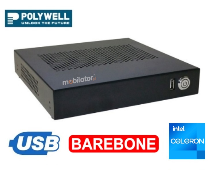 Polywell-J1900AE Celeron small reliable fast and efficient mini pc BAREBONE