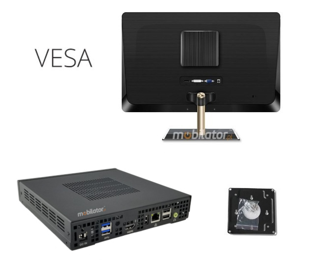 Polywell-J1900AE Celeron industrial miniPC with vesa handle