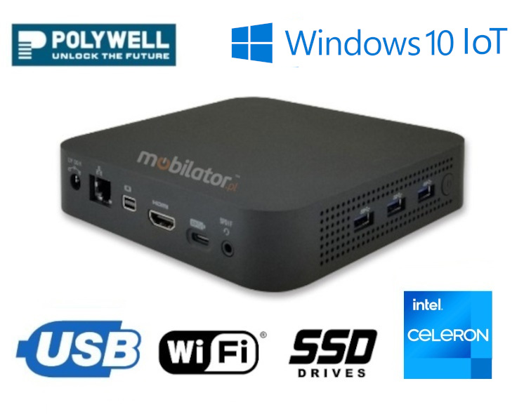Polywell-N4100-NGC3 Celeron small reliable fast and efficient mini pc Windows 10 IoT