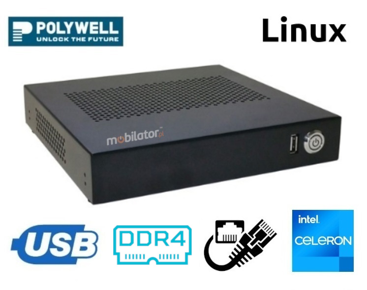 Polywell-J4125AEL2 Celeron small reliable fast and efficient mini pc Linux
