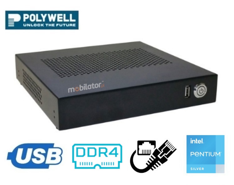 Polywell-J5040AEL2 Pentium small reliable fast and efficient mini pc Support for Linux / Windows 