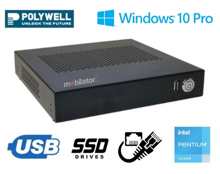 Polywell-J5040AEL2 Pentium small reliable fast and efficient mini pc Windows 10 Pro SSD