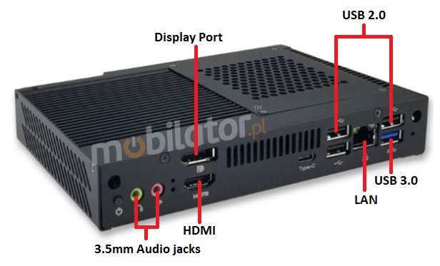 Polywell-Nano-H510A  industrial mini computer with connectors: 1xAudio  | 2xUSB 2.0  | 2xUSB 3.0 |