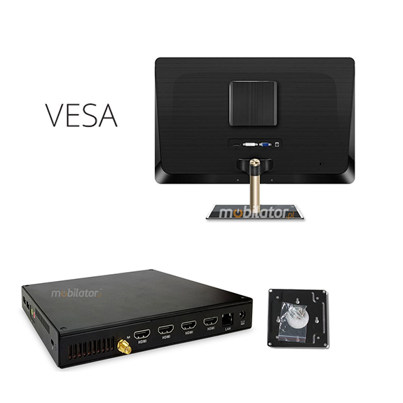 Polywell-V4000-4HDMI Ryzen 5 small reliable fast and efficient mini with vesa handle