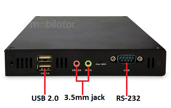 Polywell-V4000-4HDMI Ryzen 5  industrial mini computer with connectors: 1xAudio  | 2xUSB 2.0  | 2xUSB 3.0 |