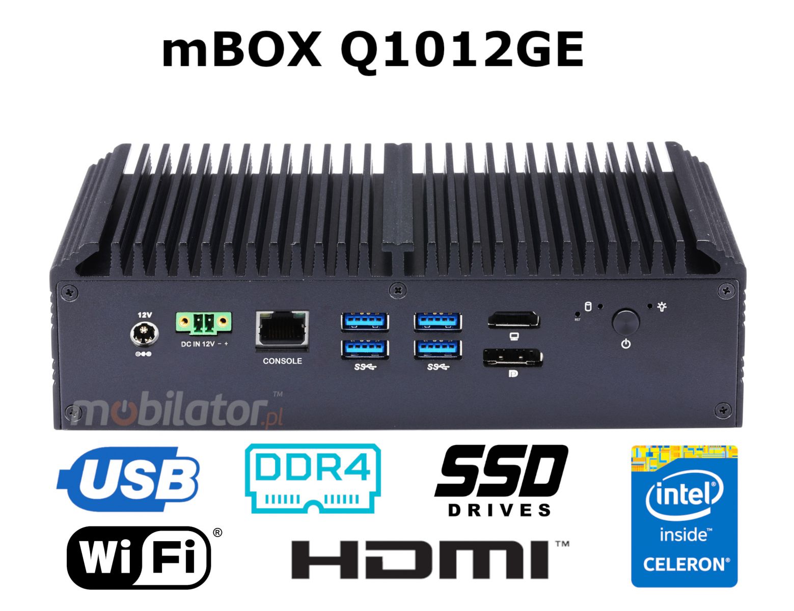mBOX Q1012GE Version 2, HDMI, Intel Celeron with WiFi