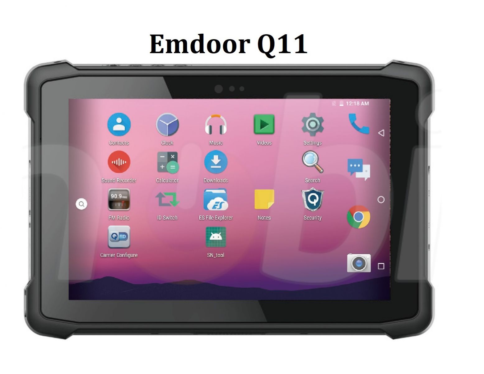 Rugged 8-inch industrial tablet (IP65 + MIL-STD-810G) with NFC, 4GB RAM, 64GB ROM, Bluetooth 4.1, NFC and 1D MOTO code scanner - Emdoor Q11 v.2 