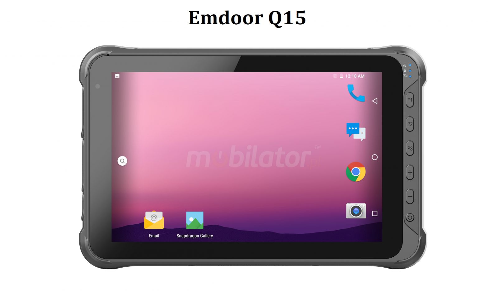 Emdoor Q15 v.3 - Drop-proof ten-inch tablet with Bluetooth 4.1, 4GB RAM memory, 64GB disk, 2D N3680 Honeywell code reader, NFC and 4G 
