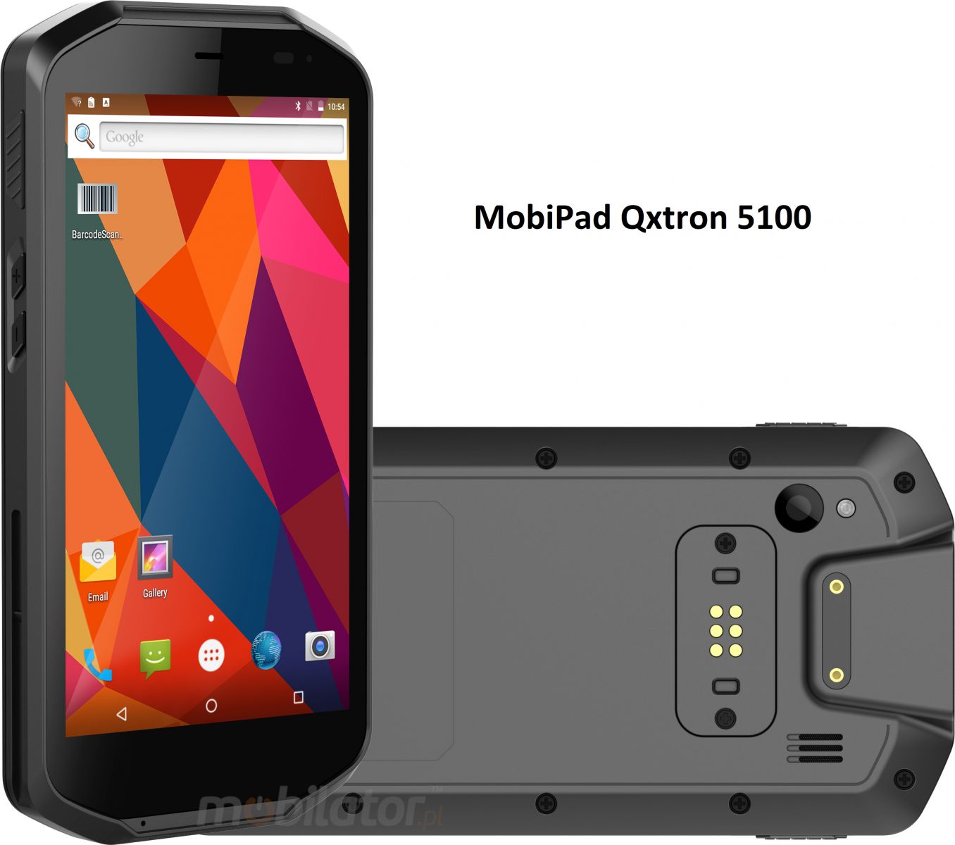Mobipad Qxtron Q5100 v.6 - reinforced data collector (IP65 + MIL-STD-810G), 5-inch screen, 4GB RAM and 64GB flash, Bluetooth 4.0 and Android 9.0 system, 2D and UHF code scanner.