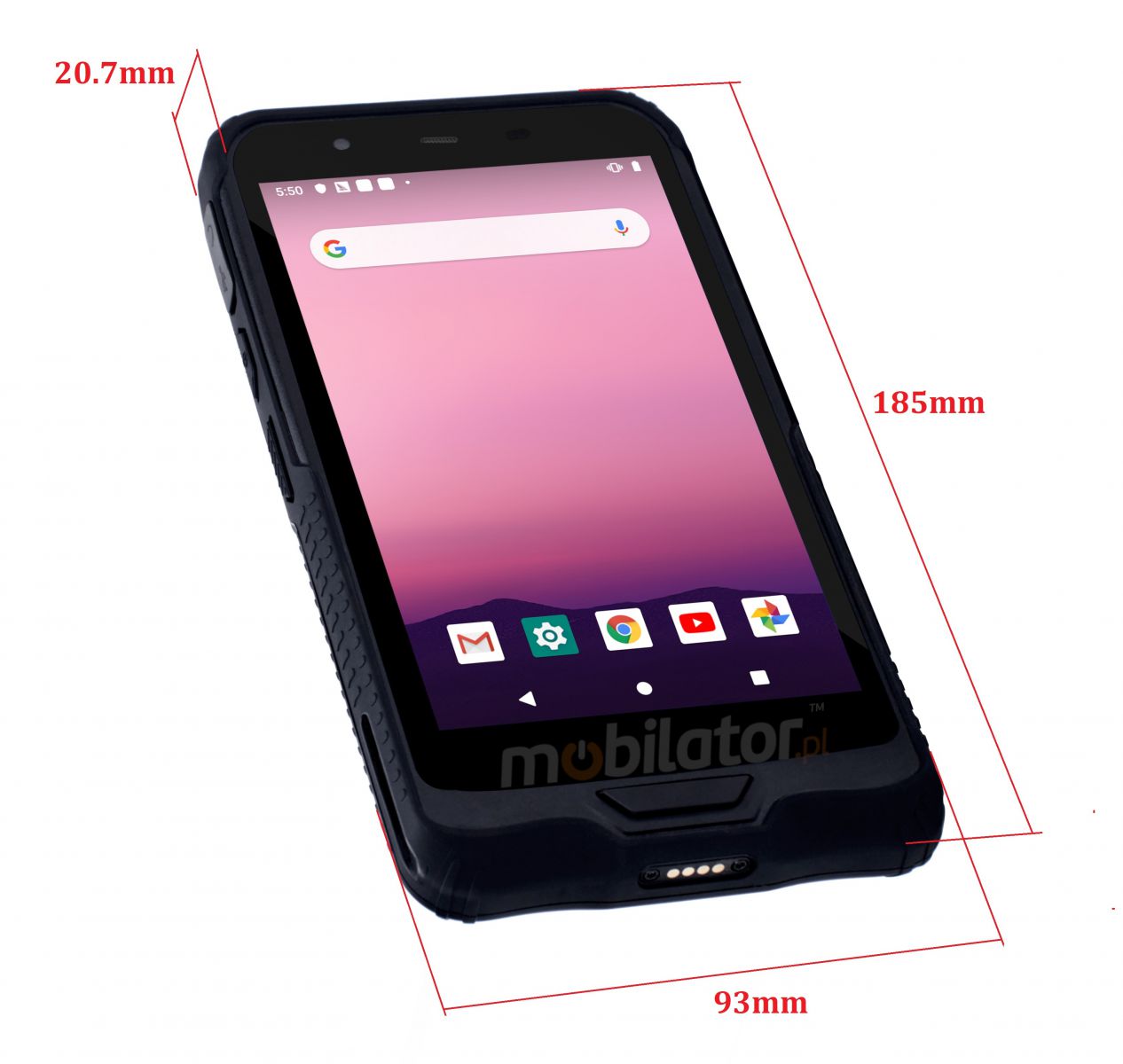 Industrial 6-inch data collector (IP65 + MIL-STD-810G standard) with a 64GB ROM disk and 4GB RAM memory, NFC and Bluetooth 4.0 - Mobipad Qxtron Q6600 v.1 