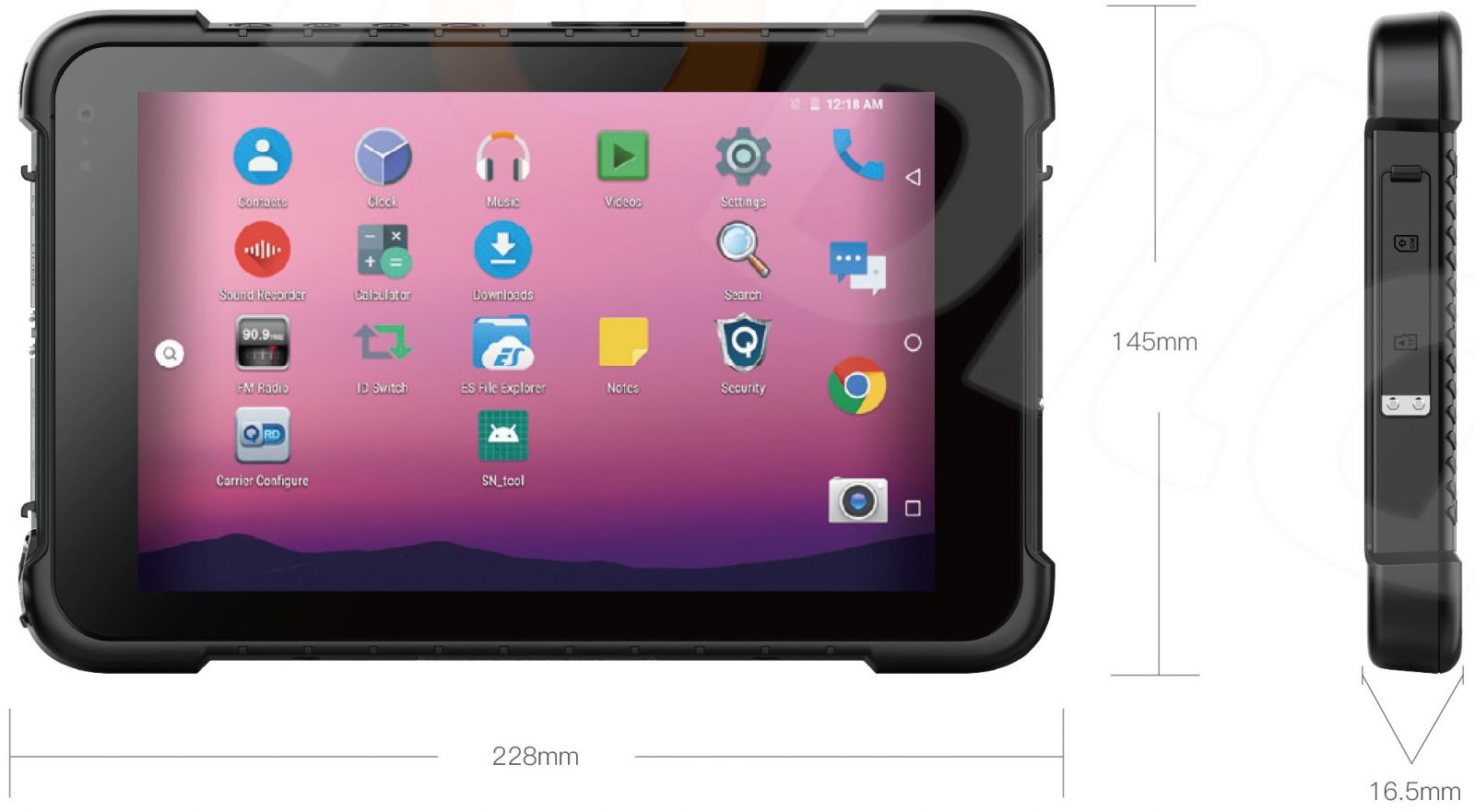 Industrial (IP67 + MIL-STD-810G) 8 inch tablet with 4GB RAM, 64GB ROM, Bluetooth and NFC - Emdoor Q86 v.1 