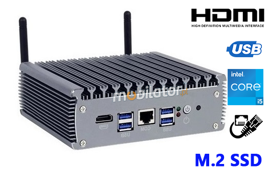 yBOX-X56-(6LAN)-I5 MiniPC ideal for industrial and office applications, with Wifi, 8GB RAM, 256GB M.2 SSD