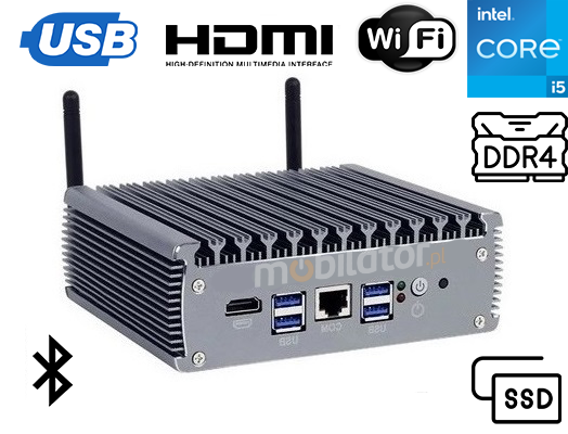 yBOX-X56-(6LAN)-I5 Compact Industrial MiniPC 8GB RAM, 256GB SSD, Wifi