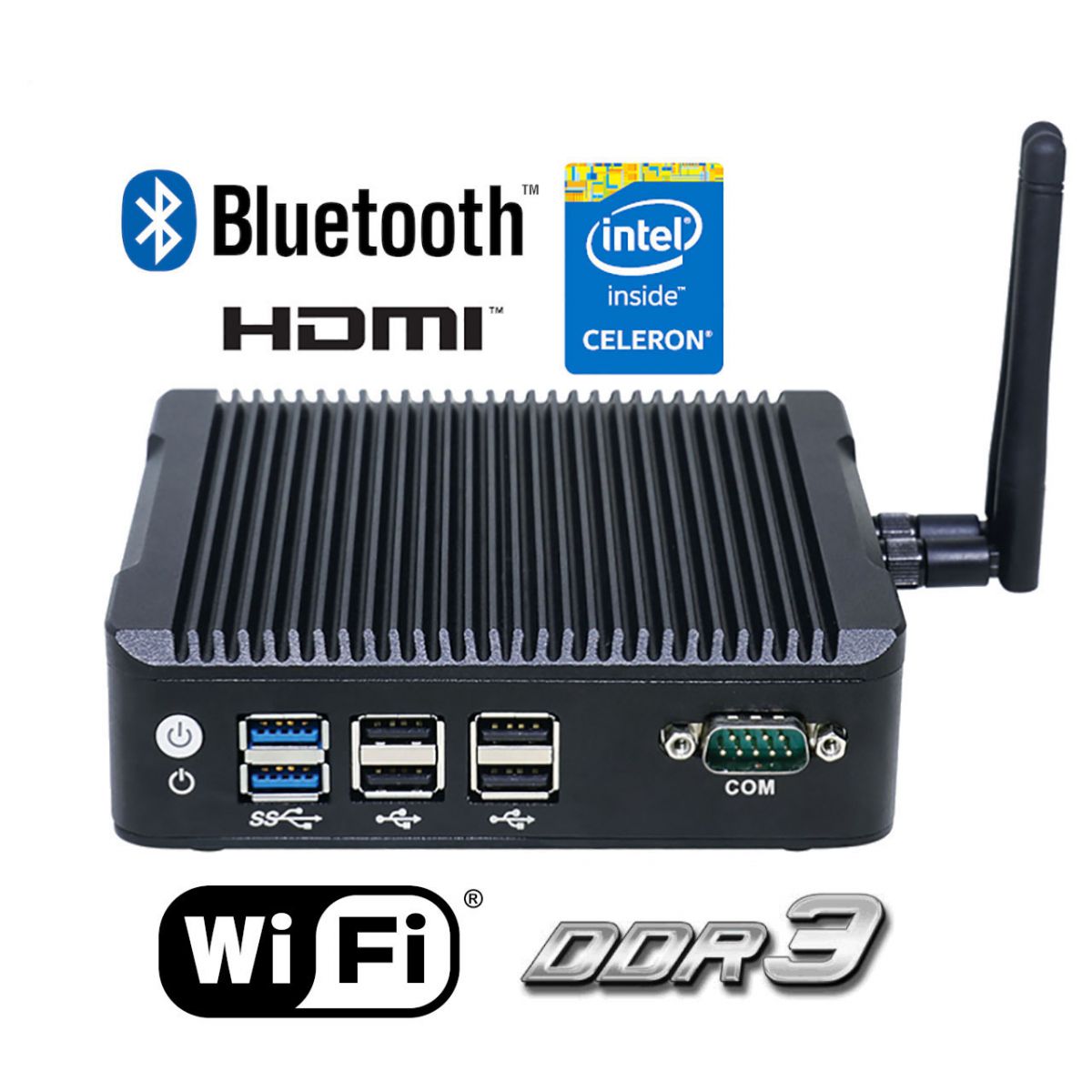 IBOX N5 v.7 - A small miniPC with 4x USB 2.0, 2x USB 3.0, WiFi, BT and 2x RJ-45 LAN connectors, 500GB HDD and 4GB RAM DDR3L
