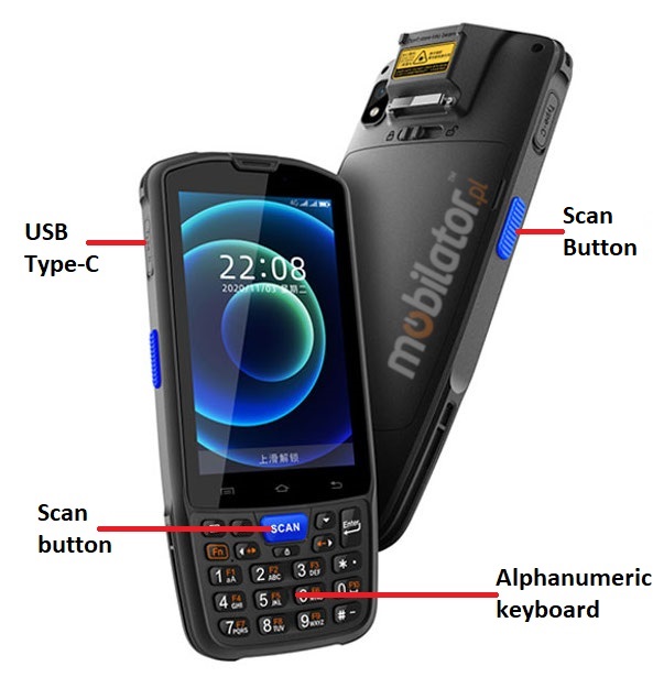 Waterproof smartphone inventory with r (Android 9.0 system) and NFC in compact dimensions