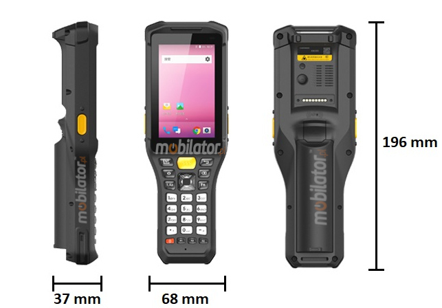 Waterproof smartphone inventory with o 2D barcode scanner (Android 9.0 system) and NFC in compact dimensions