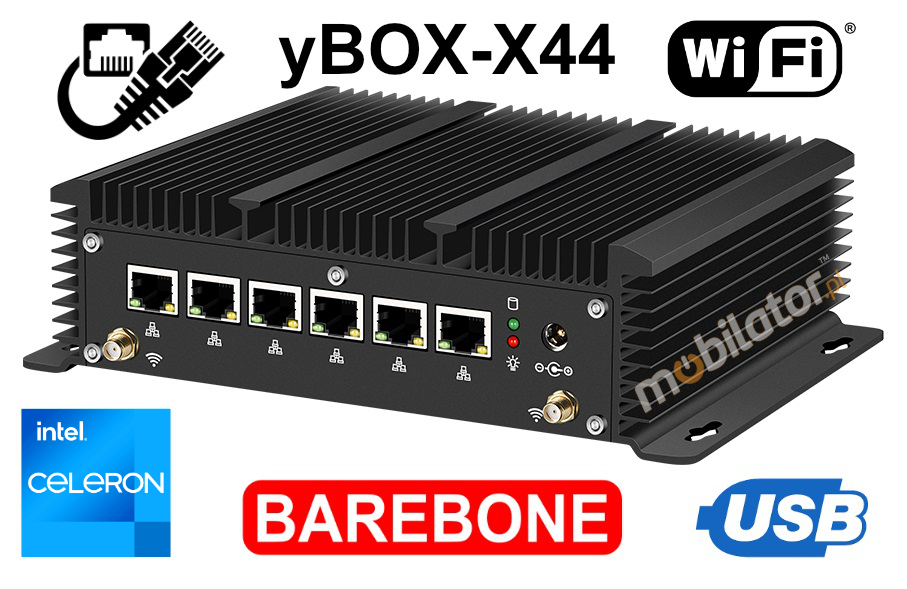 Fanless Computer Industrial MiniPC yBOX-X44