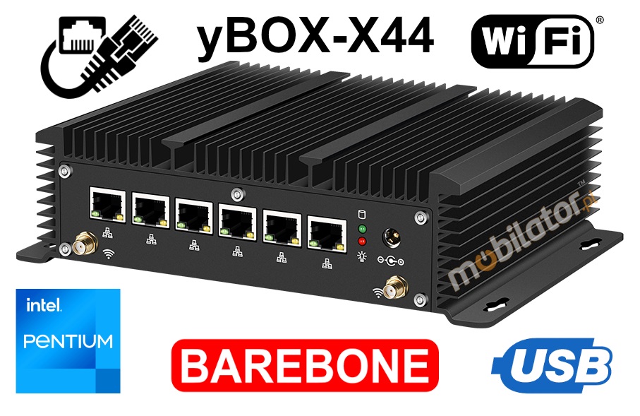 Fanless Computer Industrial MiniPC yBOX-X44