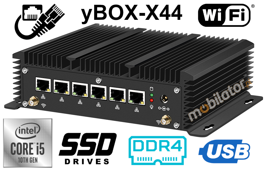 Fanless Computer Industrial MiniPC yBOX-X44