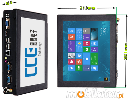 Industial Touch PC CCETouch CT10-PC Komputer panelowy Panel PC Norma odpornoci IP54 Przemysowy komputer panelowy Ekran rezystancyjny 5 wire resistive wywietlacz 10 cali mobilator.pl New Portable Devices Windows RS-232 CaOM 