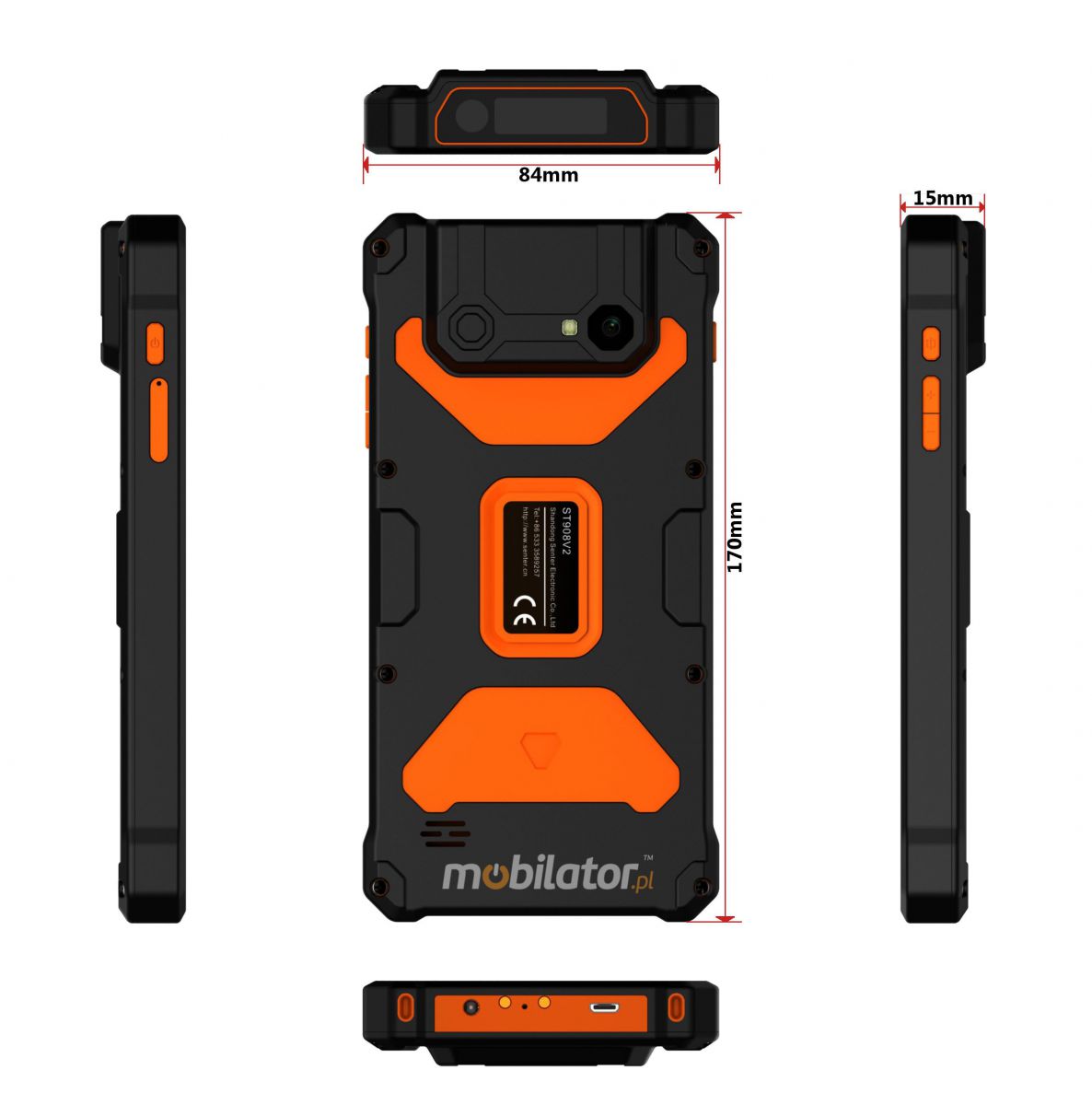 waterproof shock-resistant industrial resilient smartphone NFC 4G military IP65 MIL-STD 810G barcode scanner 1D 2D